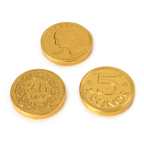 Small chocolate medals with embossed logo. Original promotion tool for 
promotional campaign. Imprint - from one or on both sides of the coin.