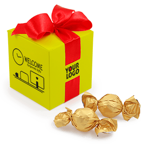Reklaminė saldainių dėžutė | KUBAS MAŽAS | WELCOME GIFTS | saldireklama.lt