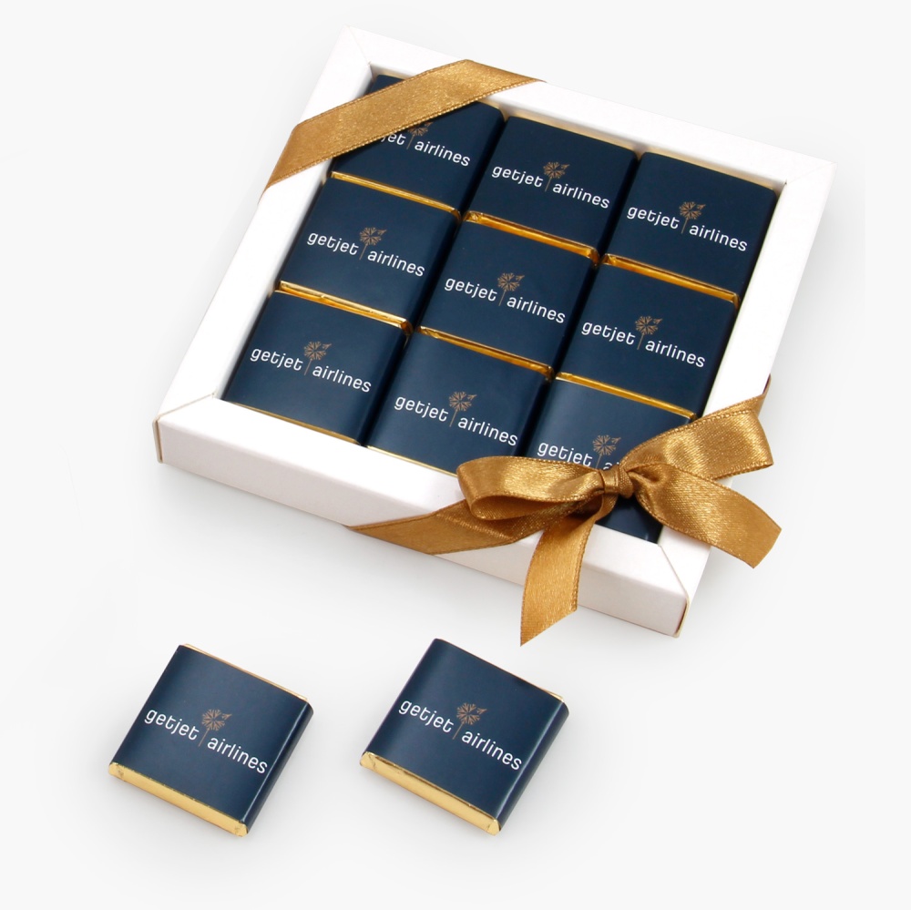 Promotional chocolate set | MOSAIC 3×3 | Custom Sleeve with Your Logo | saldireklama.lt