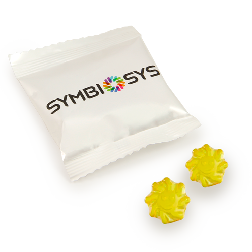 A large selection of original shaped gummies can highlight your creative 
idea.

The choice of climate-neutral material for the promotional bag will strengthen 
the advertising message. 

Let's create memorable gifts!

Full print on white or transparent foil.