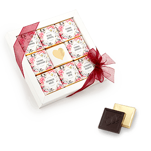 Šokoladukų rinkinys „Palinkėjimų mozaika 3×3“ | saldireklama.lt