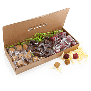 Vaisių ir sėklų saldainių rinkinys dėžutėje „Ekokeis midi“