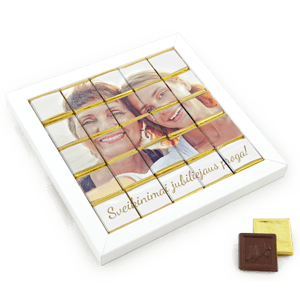 Šokoladukų rinkinys „Mozaika 25“ su Jūsų nuotrauka | saldireklama.lt