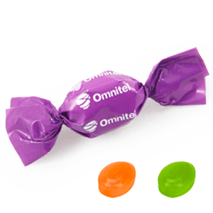 Reklaminė karamelė | SU ĮDARAIS | etiketė su logo
