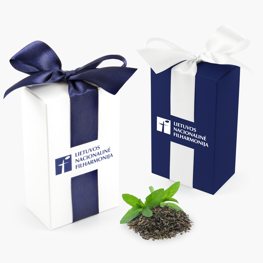 Tea or coffee in a box with logo | LUXURY MINI | popular business gifts | saldireklama.lt