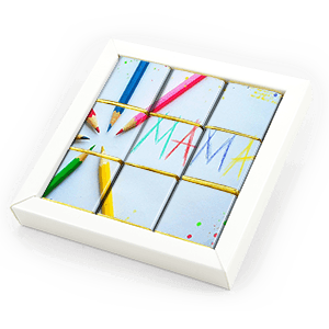 Šokoladukų rinkinys „Mozaika 3×3“ su Jūsų nuotrauka