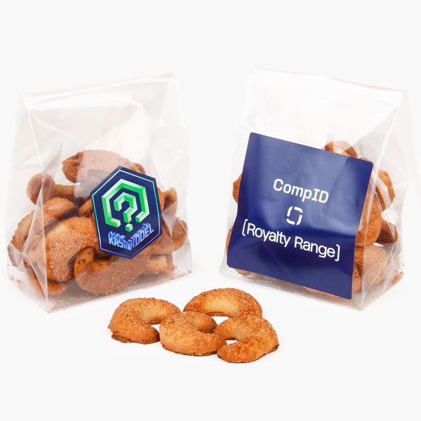 Naminiai sausainiai, 100 g | maišelyje su logotipu | saldireklama.lt