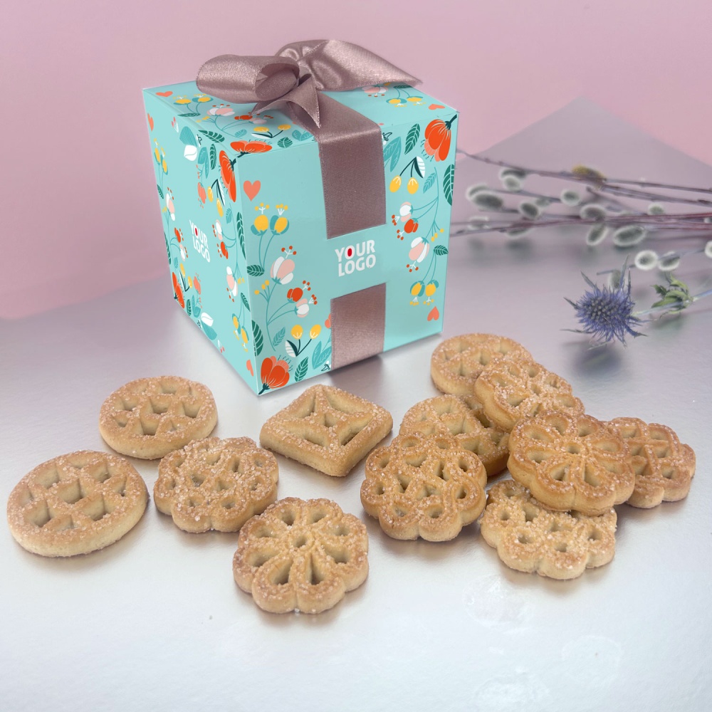 Sausainiai reklaminėje dėžutėje | Kubas didelis | su logo | saldireklama.lt