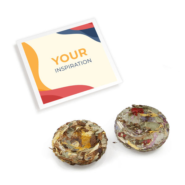 Pressed herbal tea | in a package with advertising 