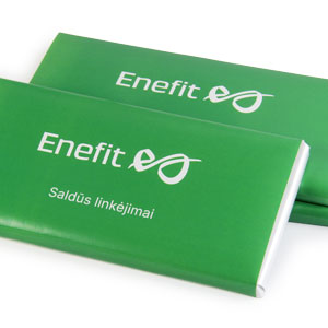 Reklaminis šokoladas 100g | PLYTELĖ | etiketė su logo | saldireklama.lt