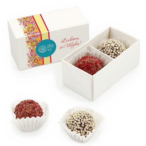 A beautiful box with a couple of the most delicious candies. 
Printing on the cover with an individual design.