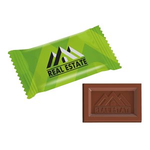 Reklaminis šokoladas 10g | RELJEFINIS | FLOWPACK pakuotėje su logo