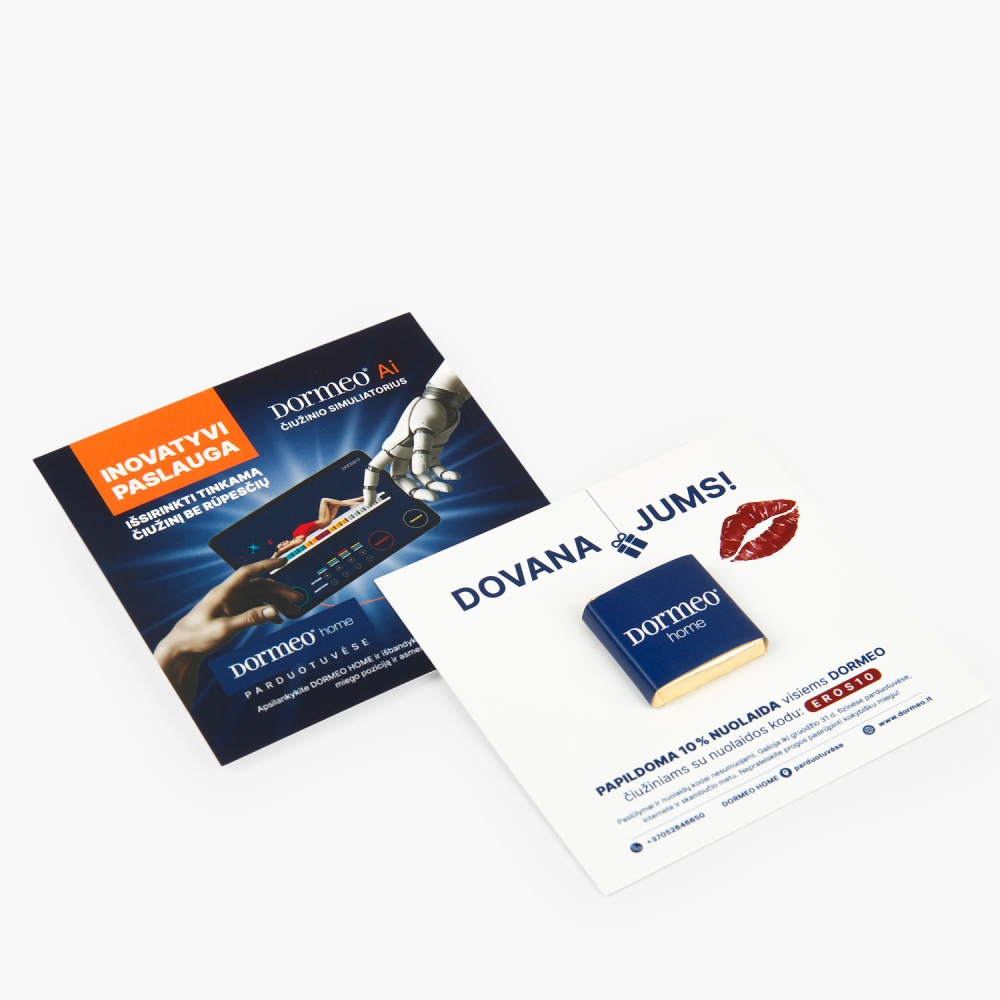 Promotional chocolate bar 5g  | WITH CARD | saldireklama.lt