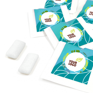 Mint chewing gum pads | in a paper bag | Sustainable gifts with logo