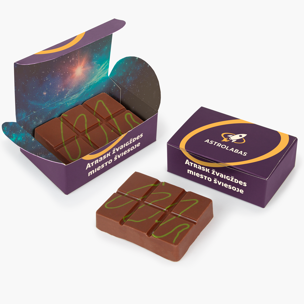 DUBAI style chocolate bar, 80g | in a box with your logo | ETUDE | saldireklama.lt
