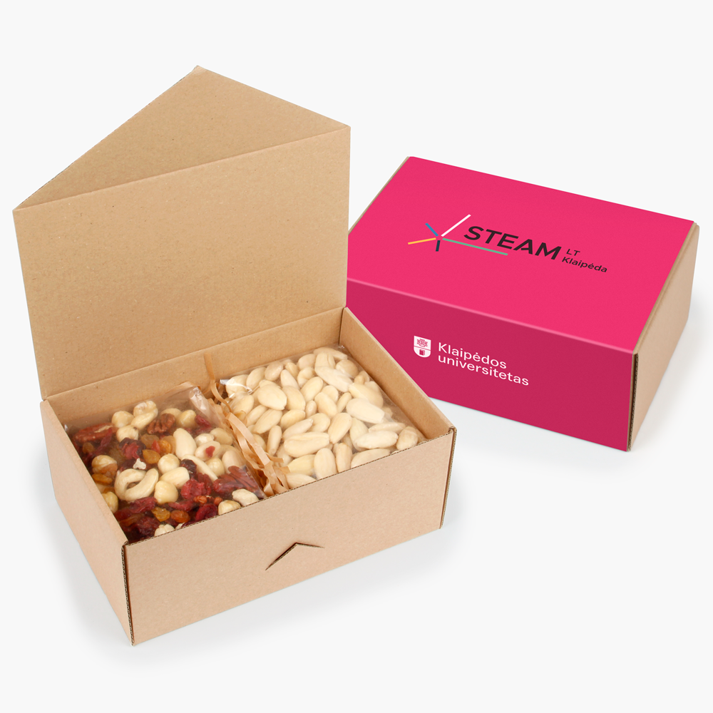 Nut set in a box EKO  with a promotional sleeve | saldireklama.lt