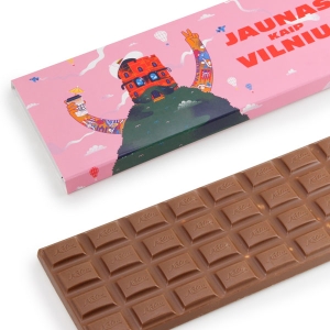 Promotional chocolate 200g | BAR | sleeve with logo | saldireklama.lt
