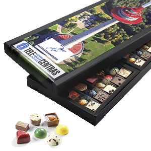 Reklaminė saldainių dėžutė | SYMPHONETTE 90 | su logo | saldireklama.lt