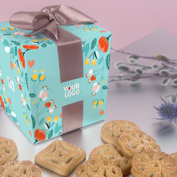 Cookies in a promotional gift box | Large Cube | with logo