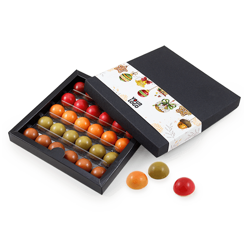 Christmas Candy Box "Symphonette Colors" with logo | saldireklama.lt
